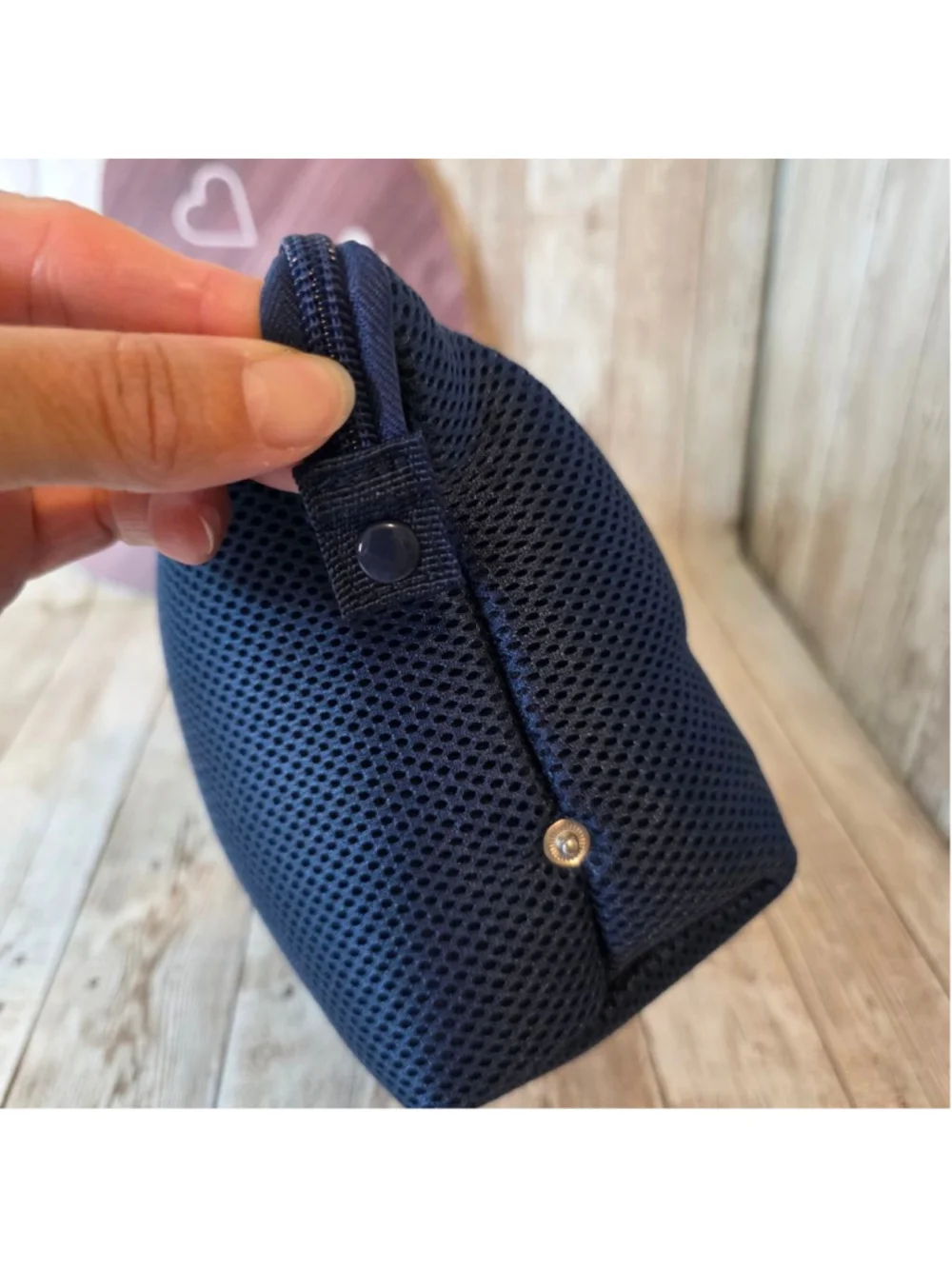 Women's Unbranded Navy Blue Mesh Cosmetic Bag NWOT